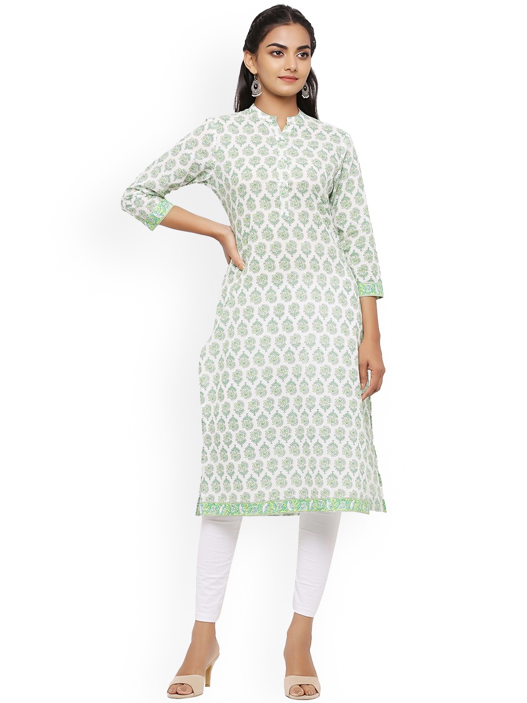 

mirari Women Blue & delicacy Ethnic Motifs Printed Patchwork Floral Handloom Kurta