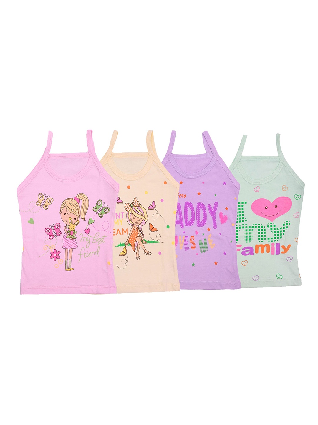 

SMARTERKIDS Girls Pack of 4 Kids Camisoles, Blue