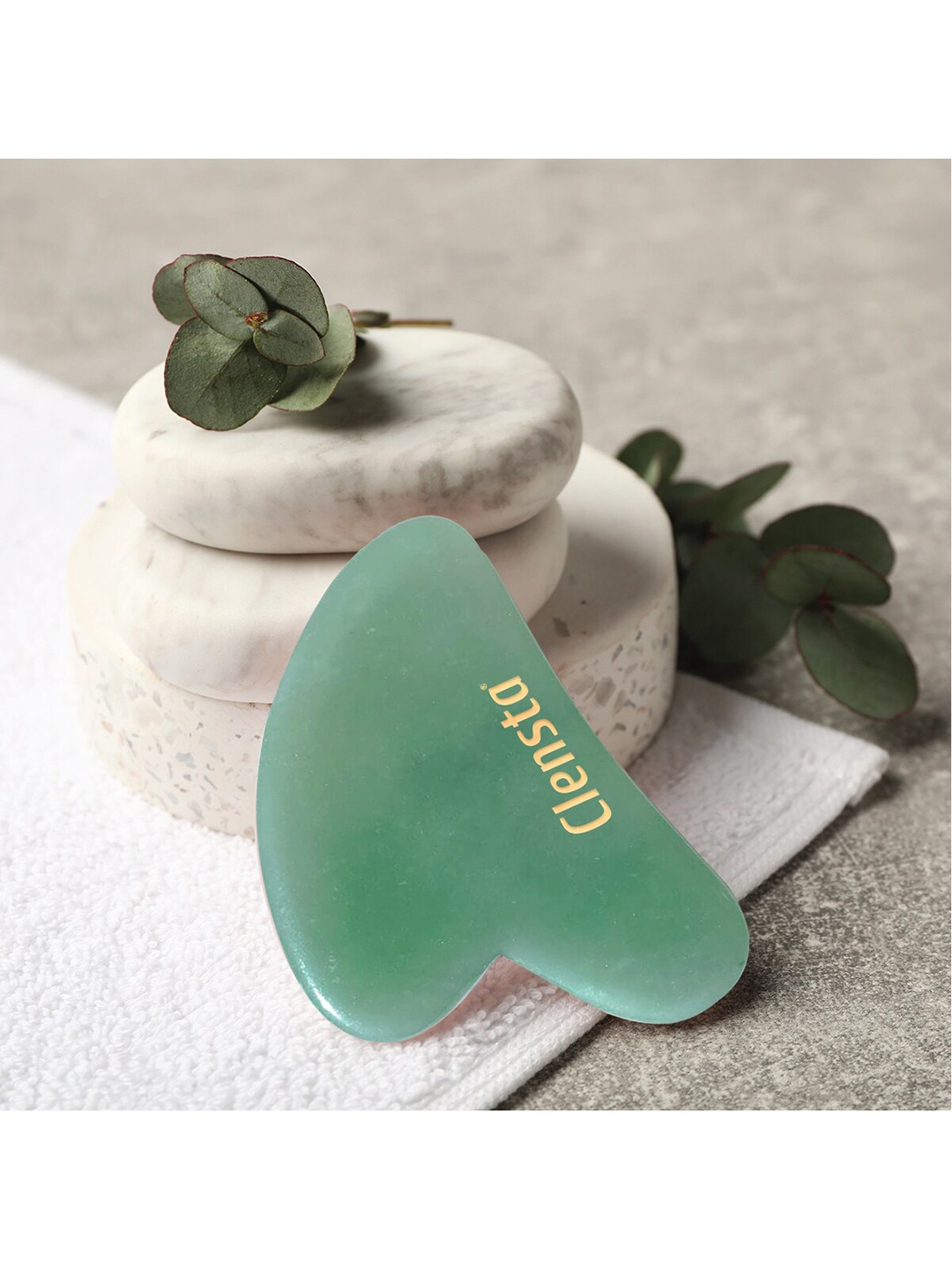 

Clensta Quartz Face Massaging Stone Gua Sha - Green