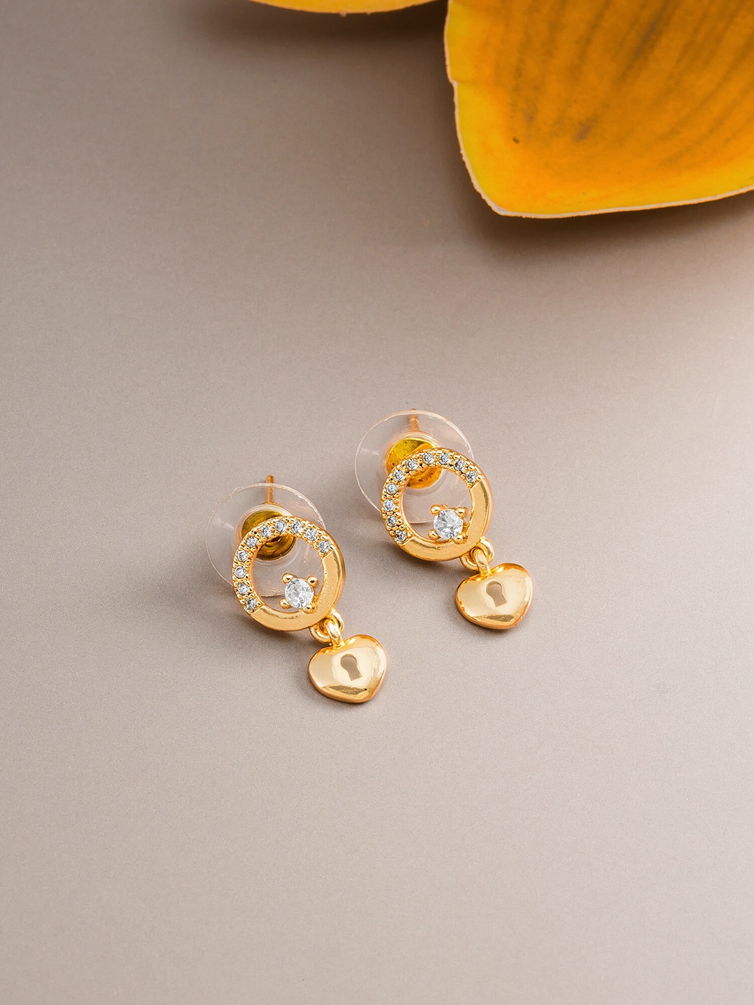 

aadita Gold-Toned Geometric Studs Earrings