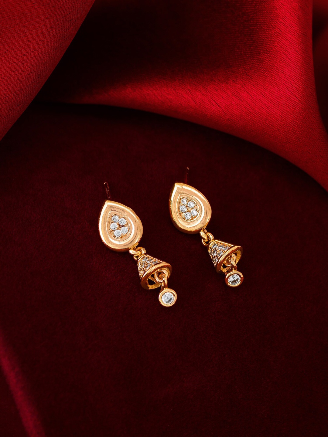 

aadita Gold-Toned Geometric Drop Earrings