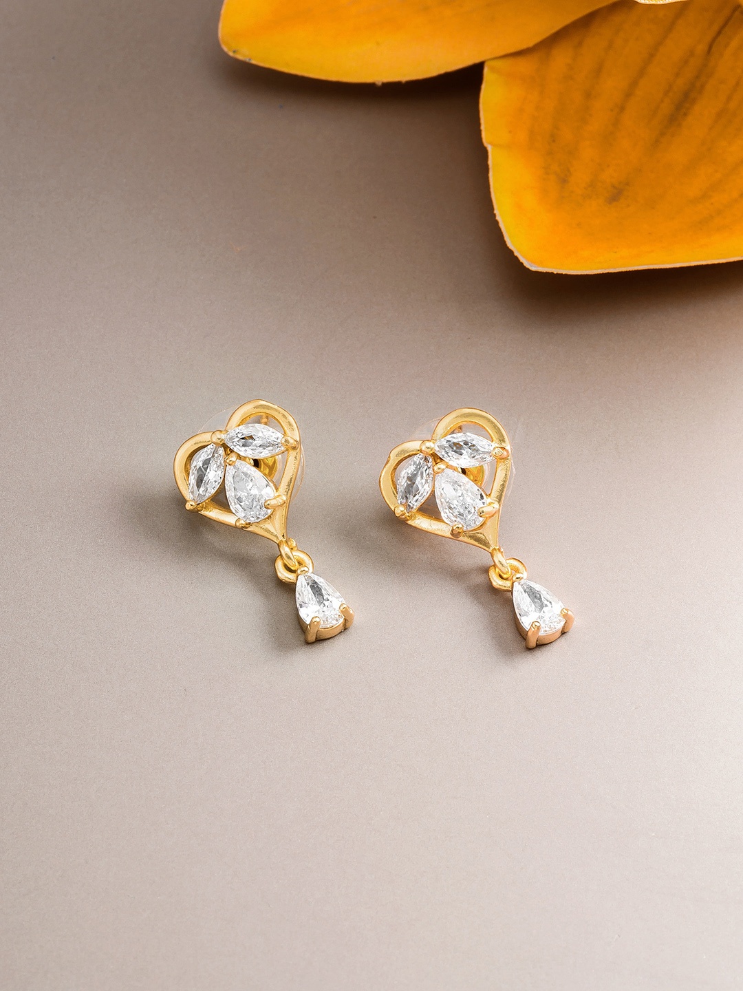 

aadita Gold-Toned Geometric Studs Earrings