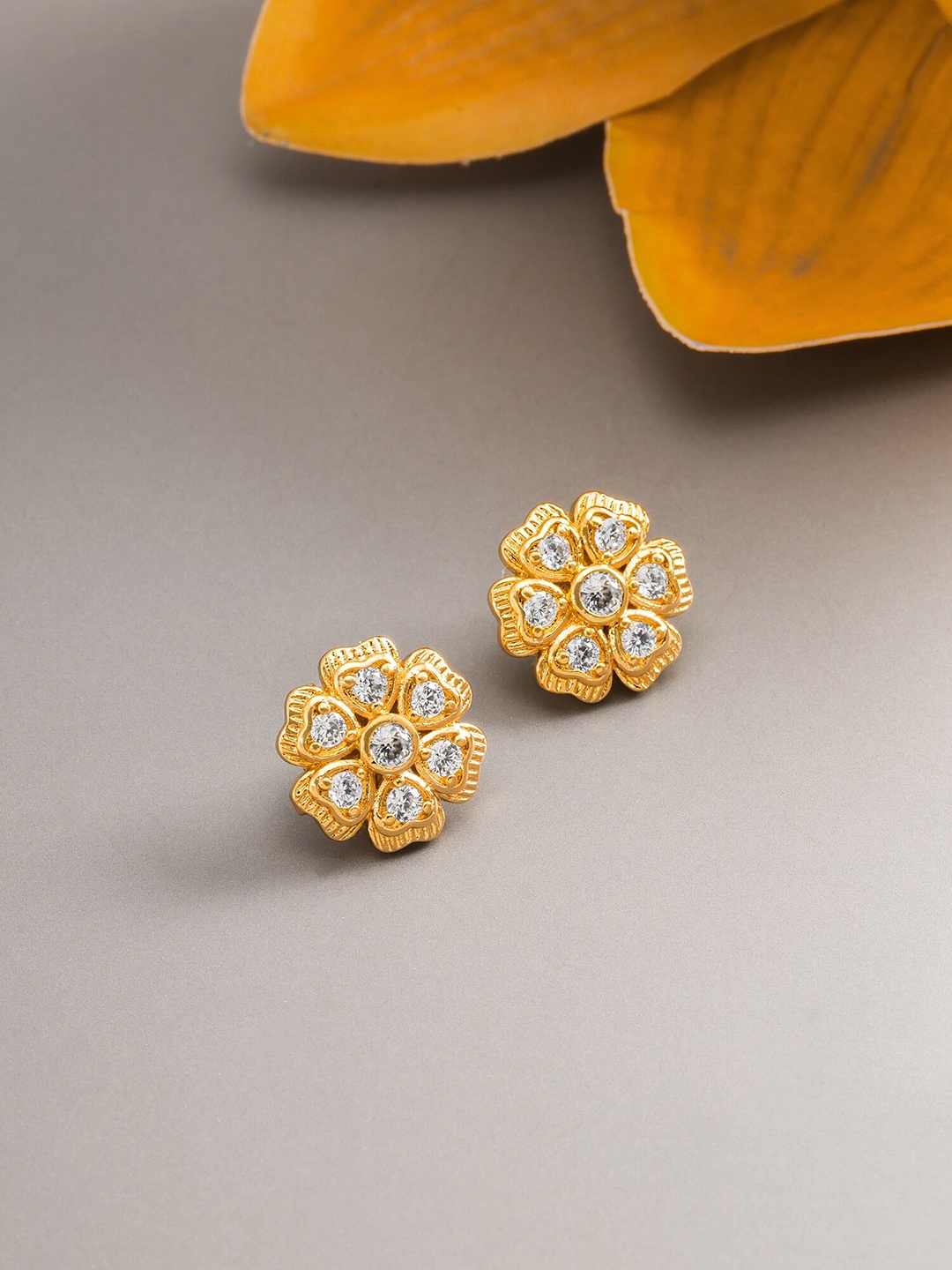 

aadita Gold-Toned Geometric Studs Earrings
