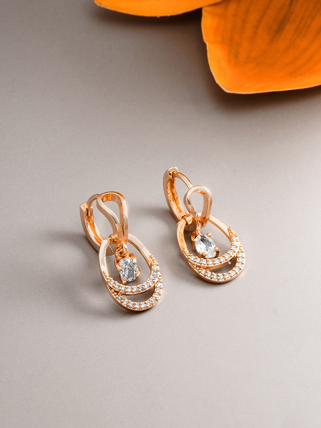 

aadita Gold-Toned Geometric Studs Earrings