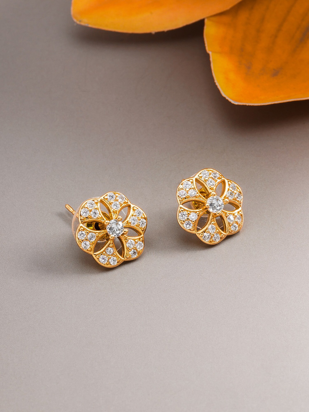 

aadita Gold-Toned Geometric Studs Earrings