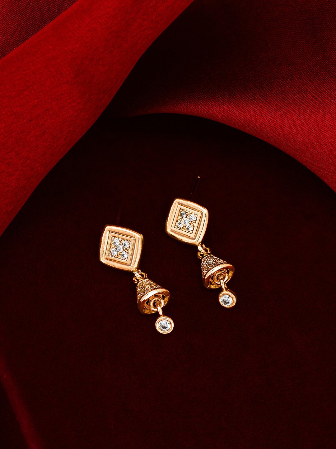 

aadita Gold-Toned Geometric Studs Earrings