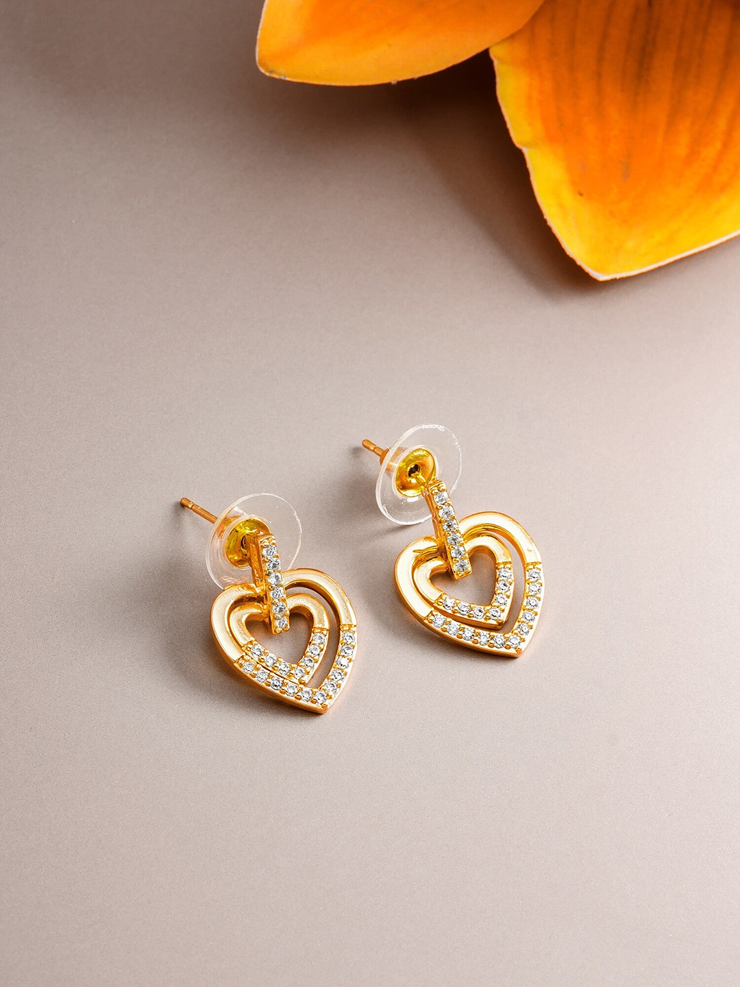 

aadita Gold-Toned Geometric Studs Earrings