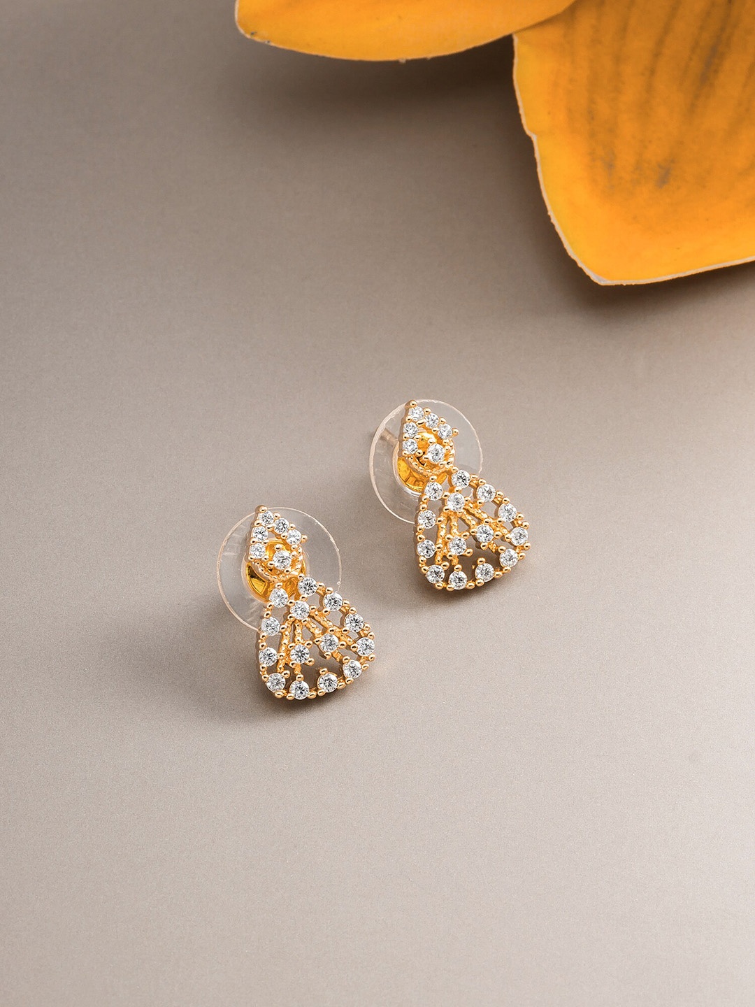 

aadita Gold-Toned Geometric Studs Earrings
