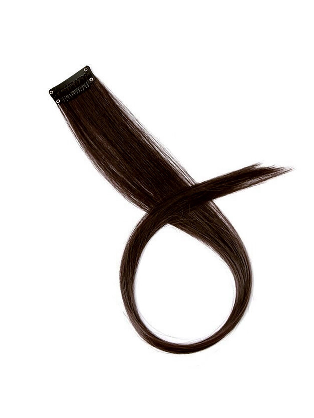 

LeModish Black 14 Inch Single Clip Human Hair Streaks Hair Clip Side-On Hair Clip