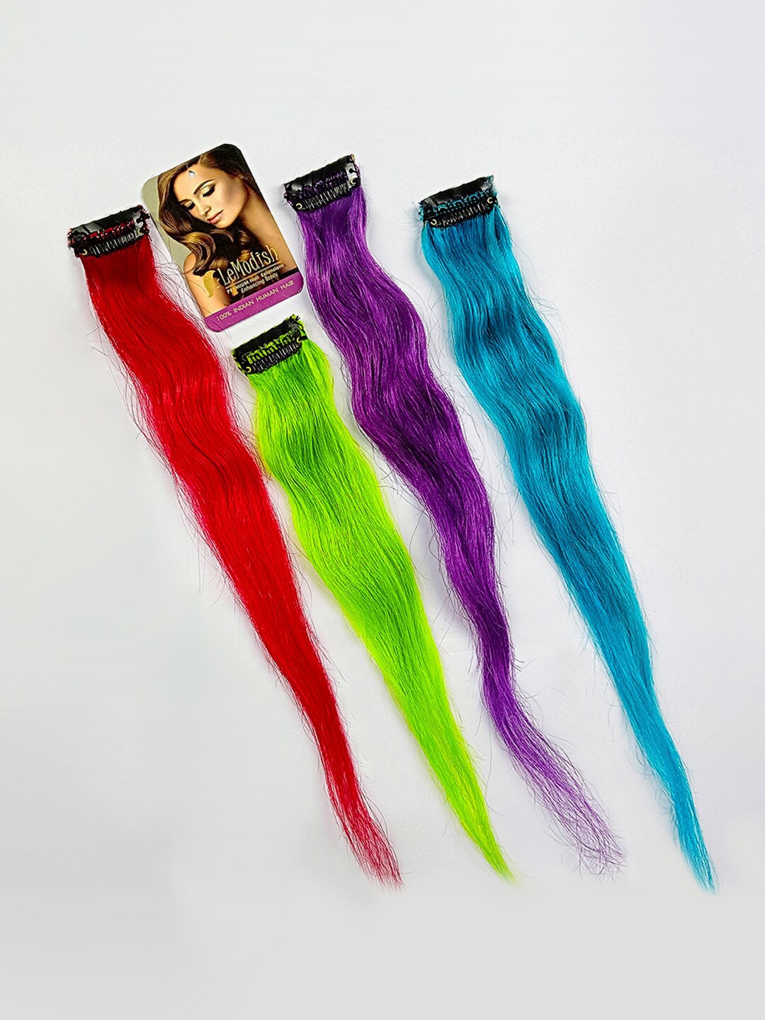 

LeModish Turquoise Blue Single 14 Inch Human Hair Streaks Hair Clip