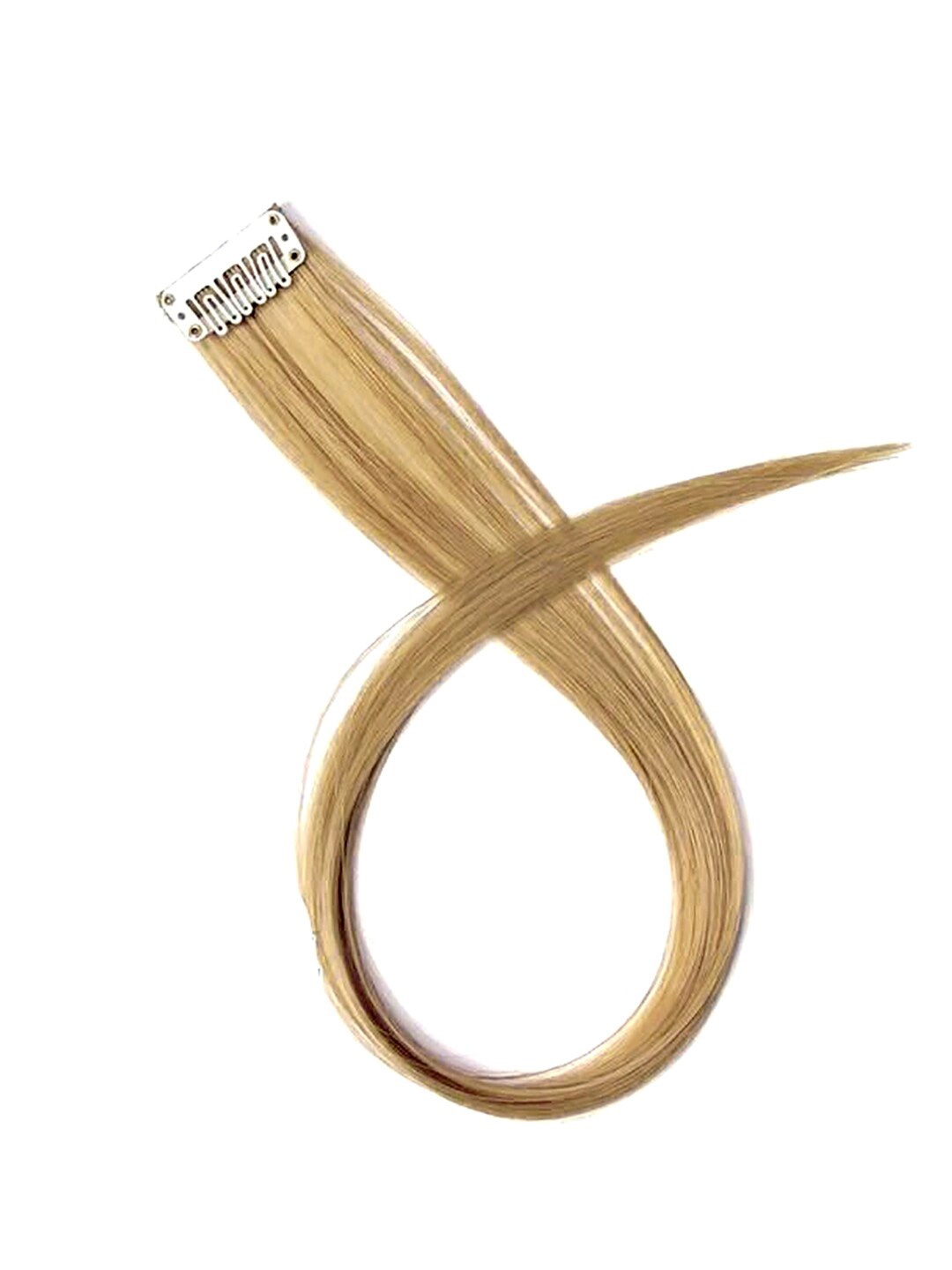 

LeModish Premium Blonde 14 Inch Single Clip Human Hair Streaks Side-On Hair Clip, Beige
