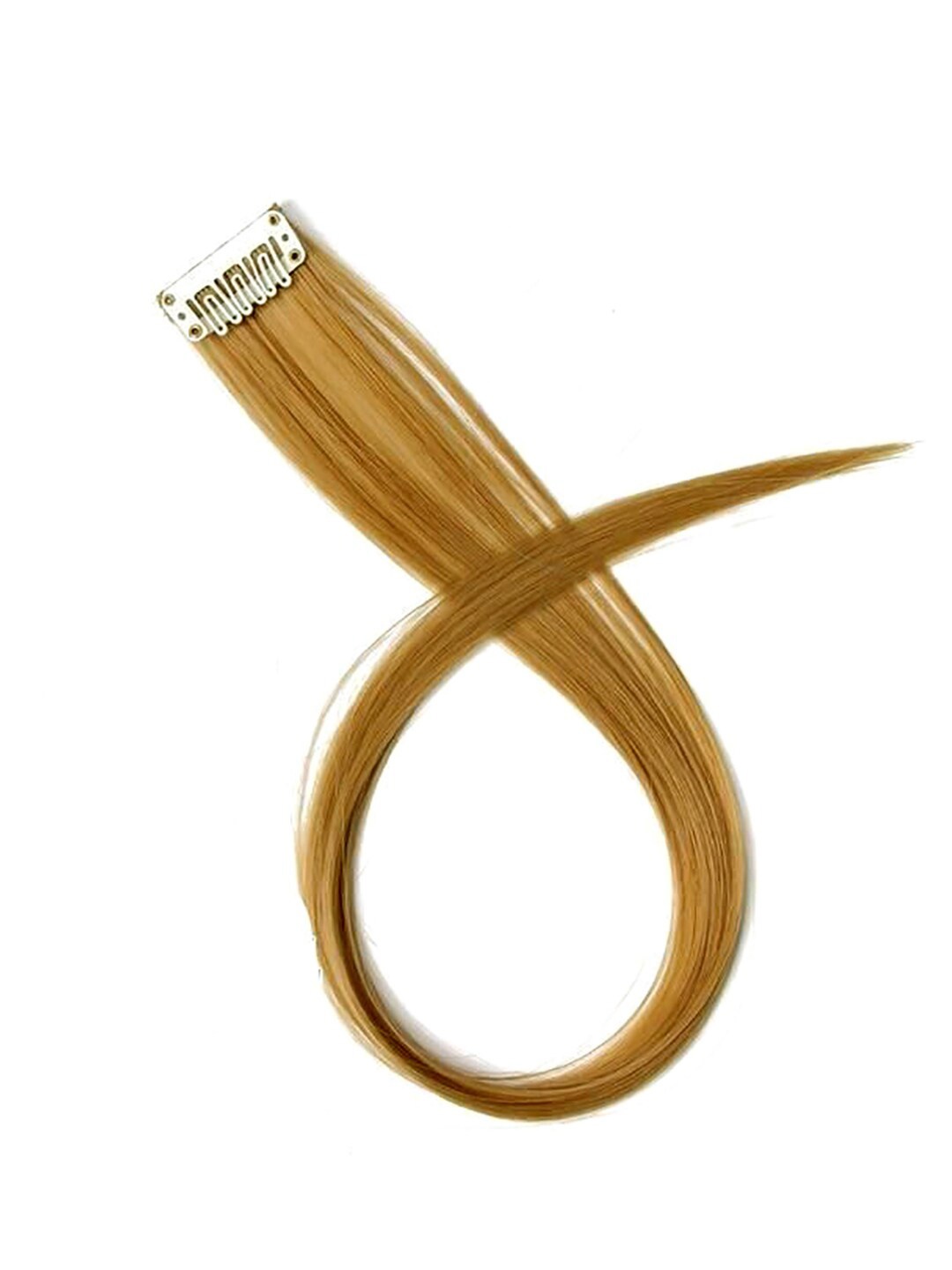 

LeModish Light Brown 14 Inches Single Clip Human Hair Streaks Side-On Hair Clip, Coffee brown