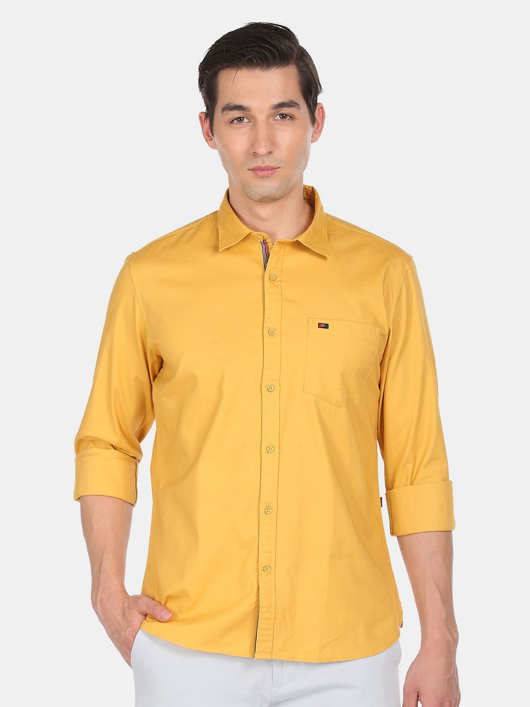 

AD By Arvind Men Yellow Casual Shirt