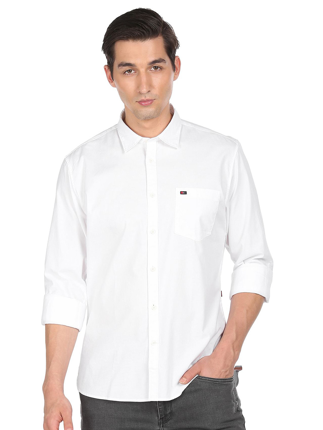 

AD By Arvind Men White Casual Shirt
