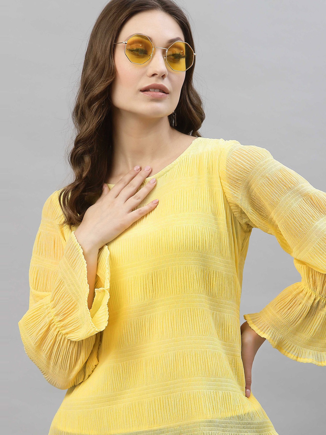 

Selvia Yellow Georgette Top