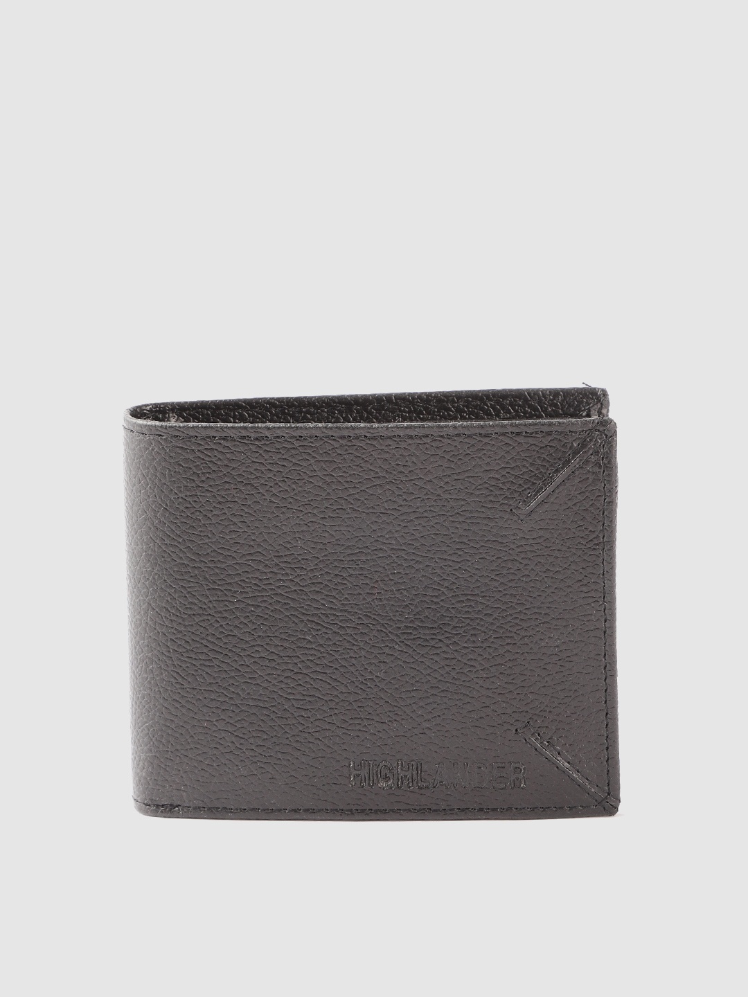 

HIGHLANDER Men Black Solid Two Fold Wallet