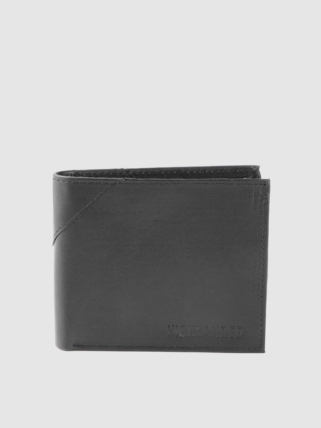 

HIGHLANDER Men Black Solid Two Fold Wallet