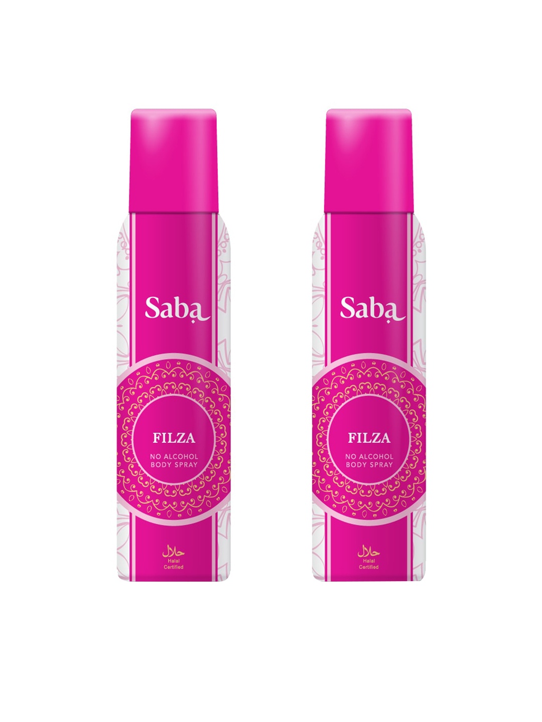 

Saba Women Set of 2 Vegan Filza No Alcohol Deodorant Body Spray - 150 ml Each, Pink