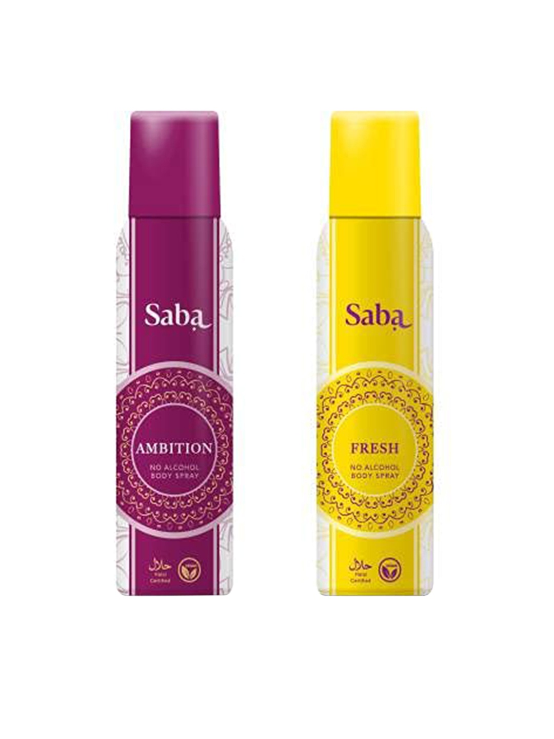 

Saba Women Set of Ambition + Fresh No Alcohol Body Spray - 150 ml Each, Magenta