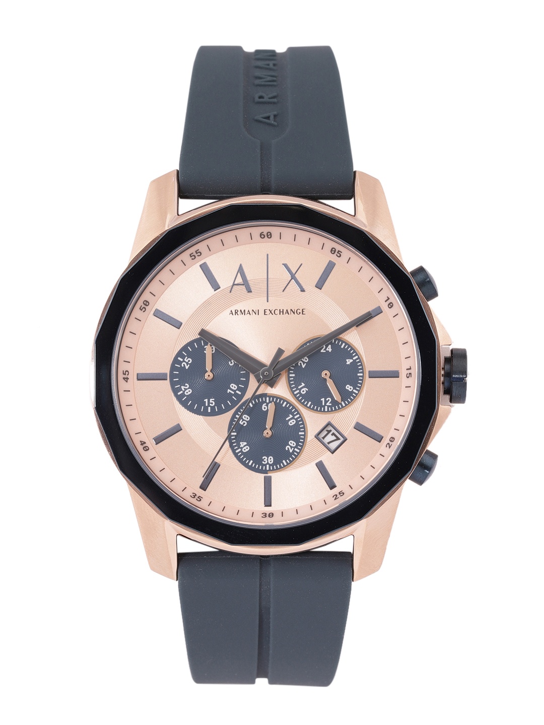 

Armani Exchange Men Rose Gold-Toned Dial & Blue Straps Banks Analogue Watch AX1730