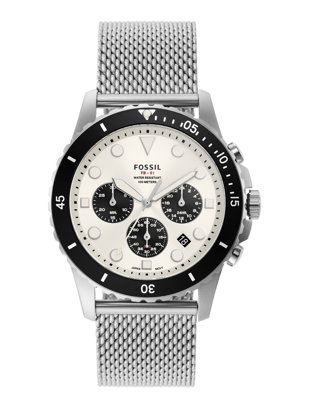 

Fossil Men White Dial & Silver Toned Analogue Chronograph Watch FS5915