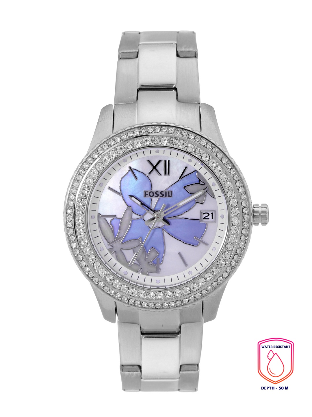 

Fossil Women White Mother of Pearl Stella Analogue Watch ES5191