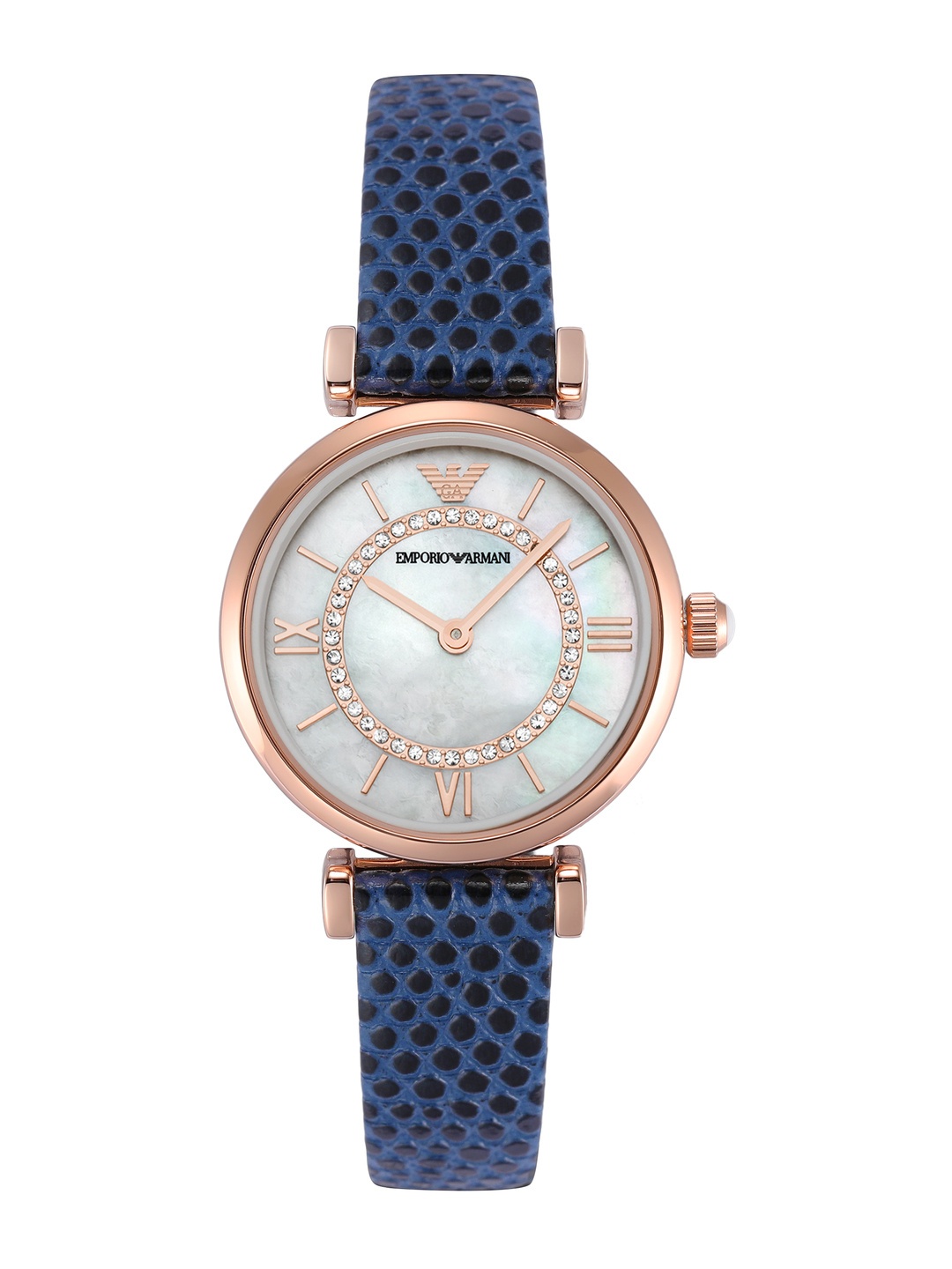 

Emporio Armani Women Mother of Pearl Embellished Analogue Watch AR11468, Silver