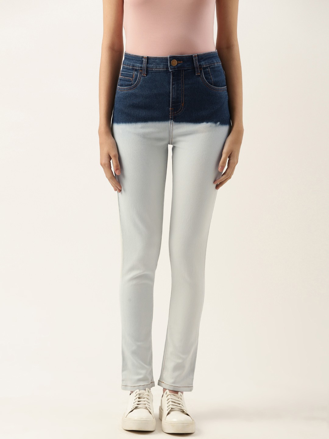 

Bene Kleed Women Slim Fit Heavy Fade Bleached Stretchable Jeans, Blue