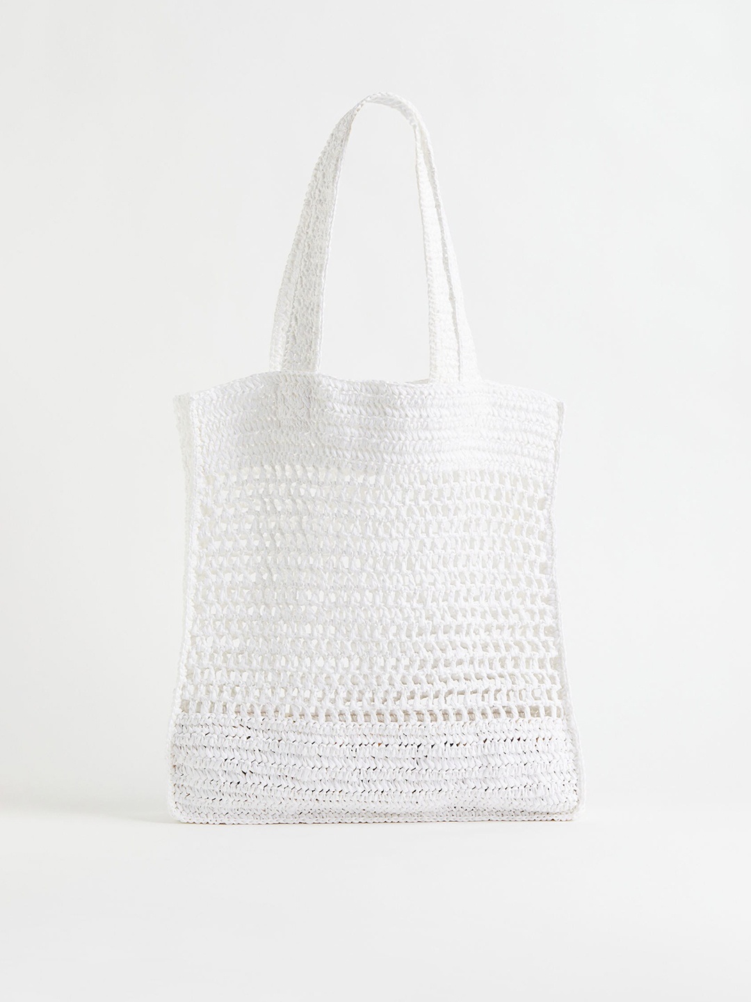 

H&M Women White Self Design Straw Shopper