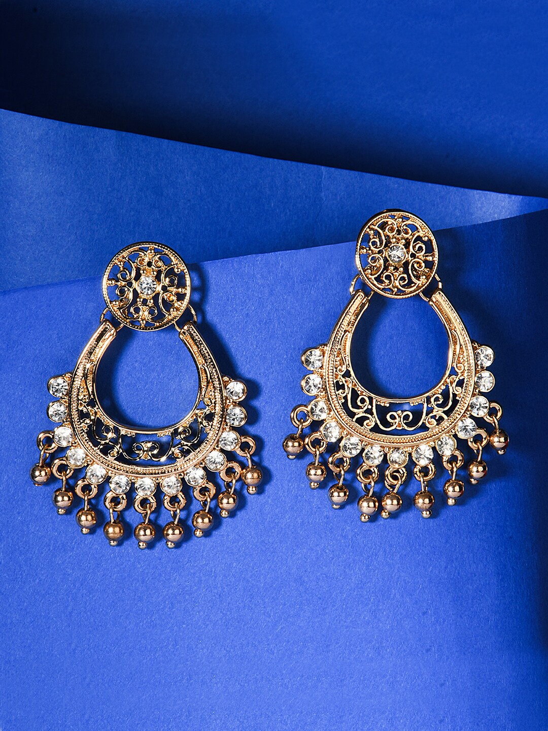 

Accessorize London Gold-Toned Filigree Chandbalis Earrings