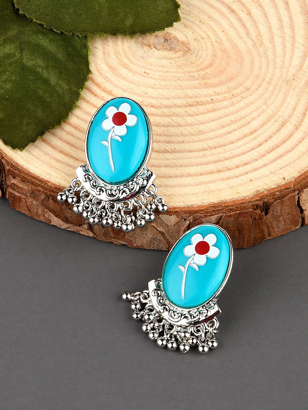 

Accessorize London Women Turquoise Flower Tops Earring, Blue