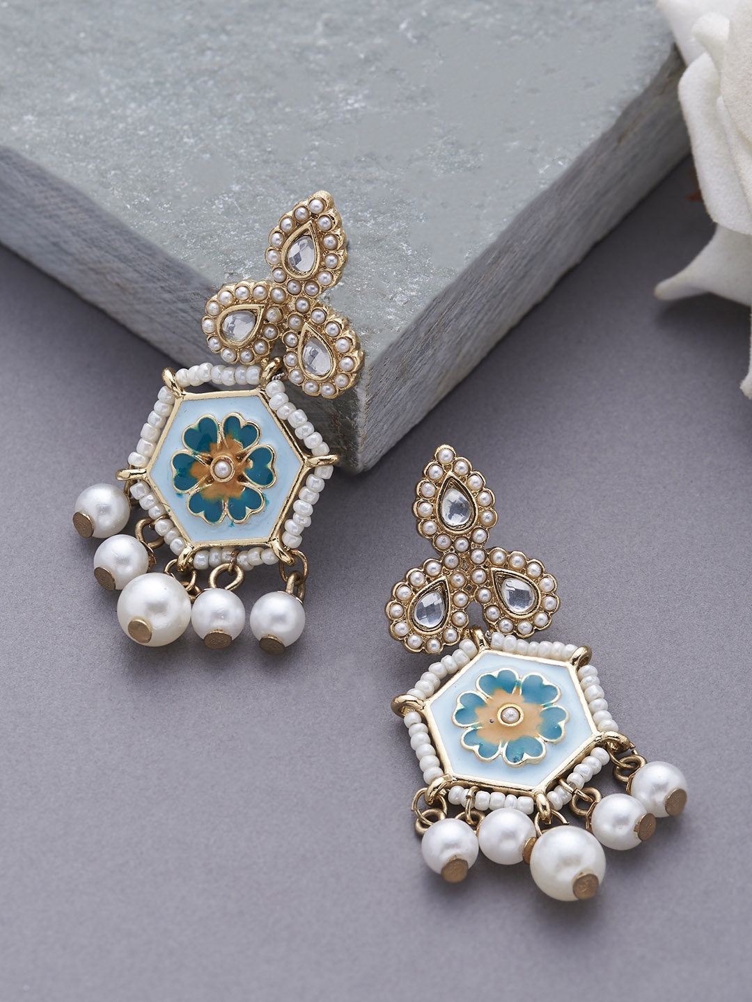 

Accessorize London Enamel Drop Earrings, Gold