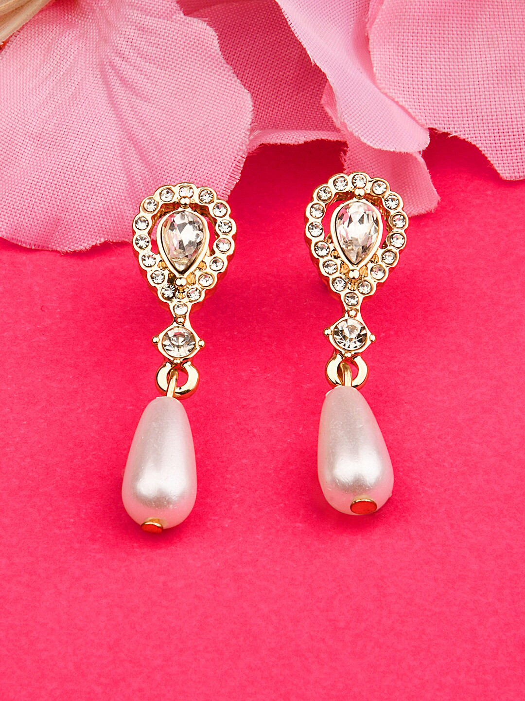 

Accessorize London Gold-Toned Crystal Geometric Drop Earrings