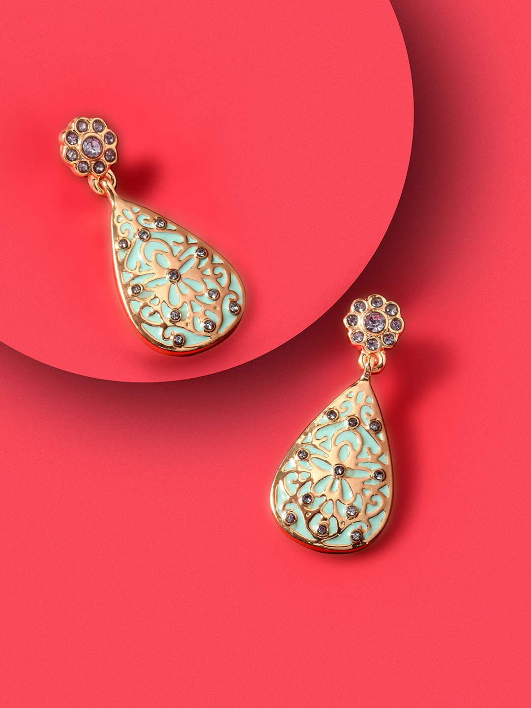 

Accessorize London Meenakari Teardrop Earring, Sea green