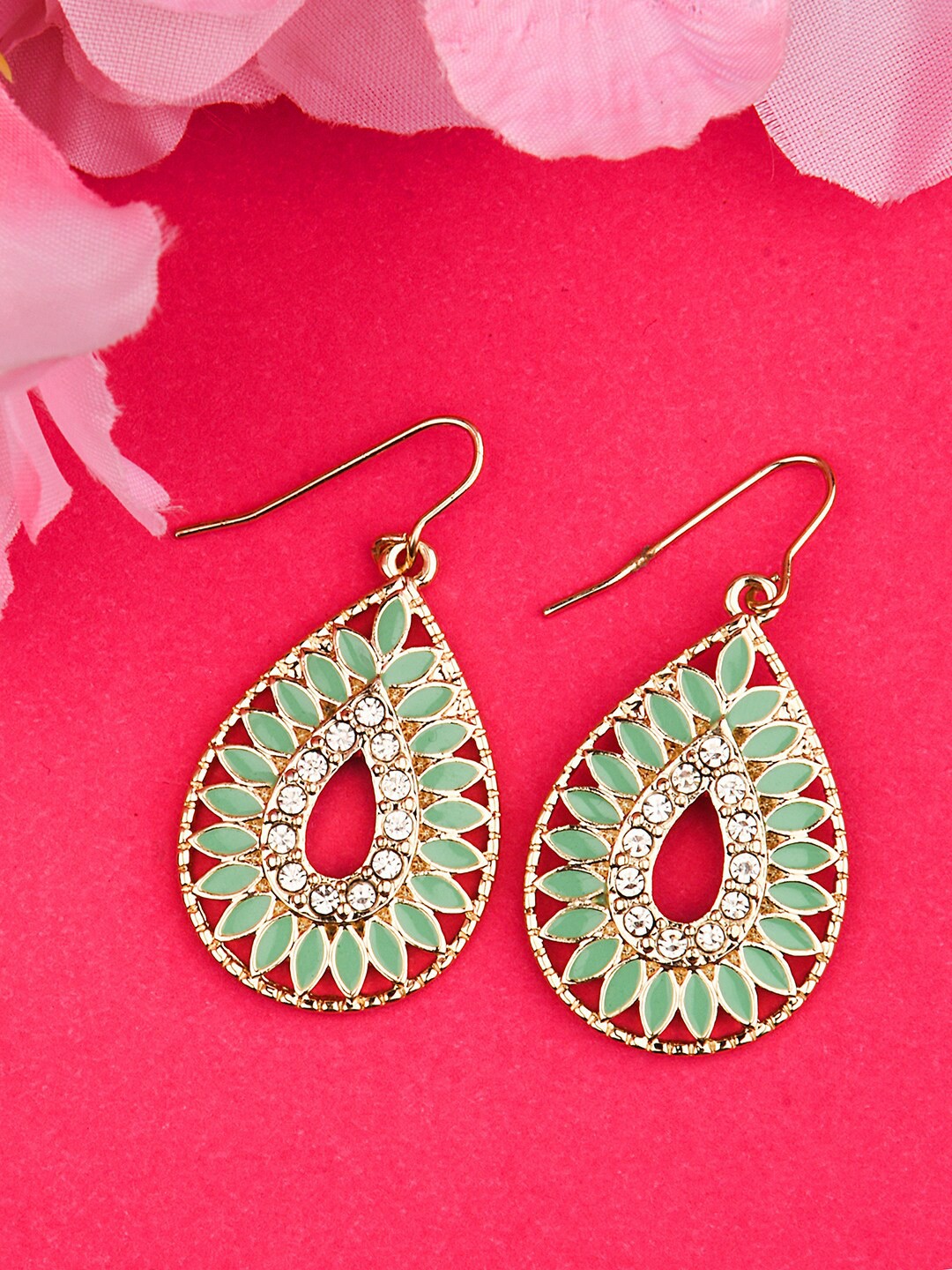 

Accessorize London Green Teardrop Drop Earrings