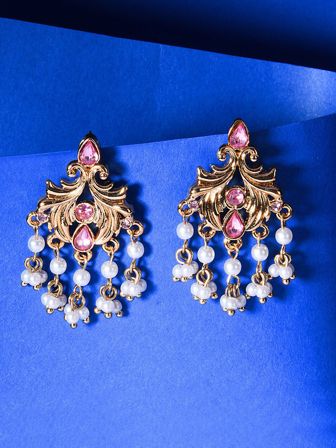 

Accessorize London Women Gold-Toned & Pink Vintage Pearl Drop Earring