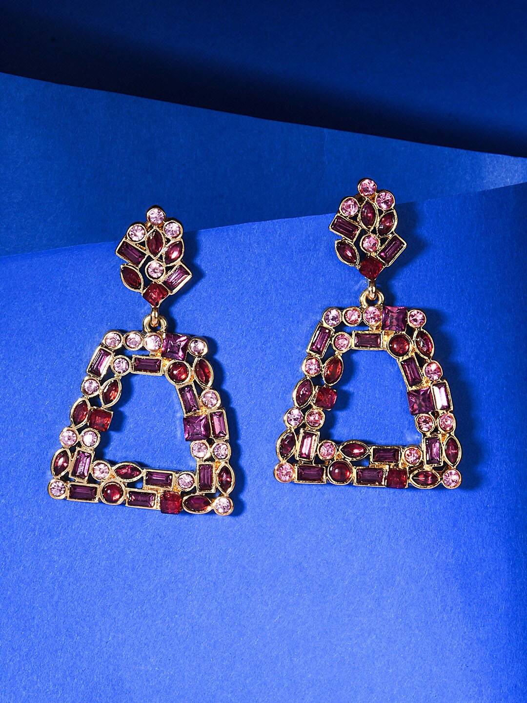 

Accessorize London Geometric Crystal Drop Earrings, Fuchsia