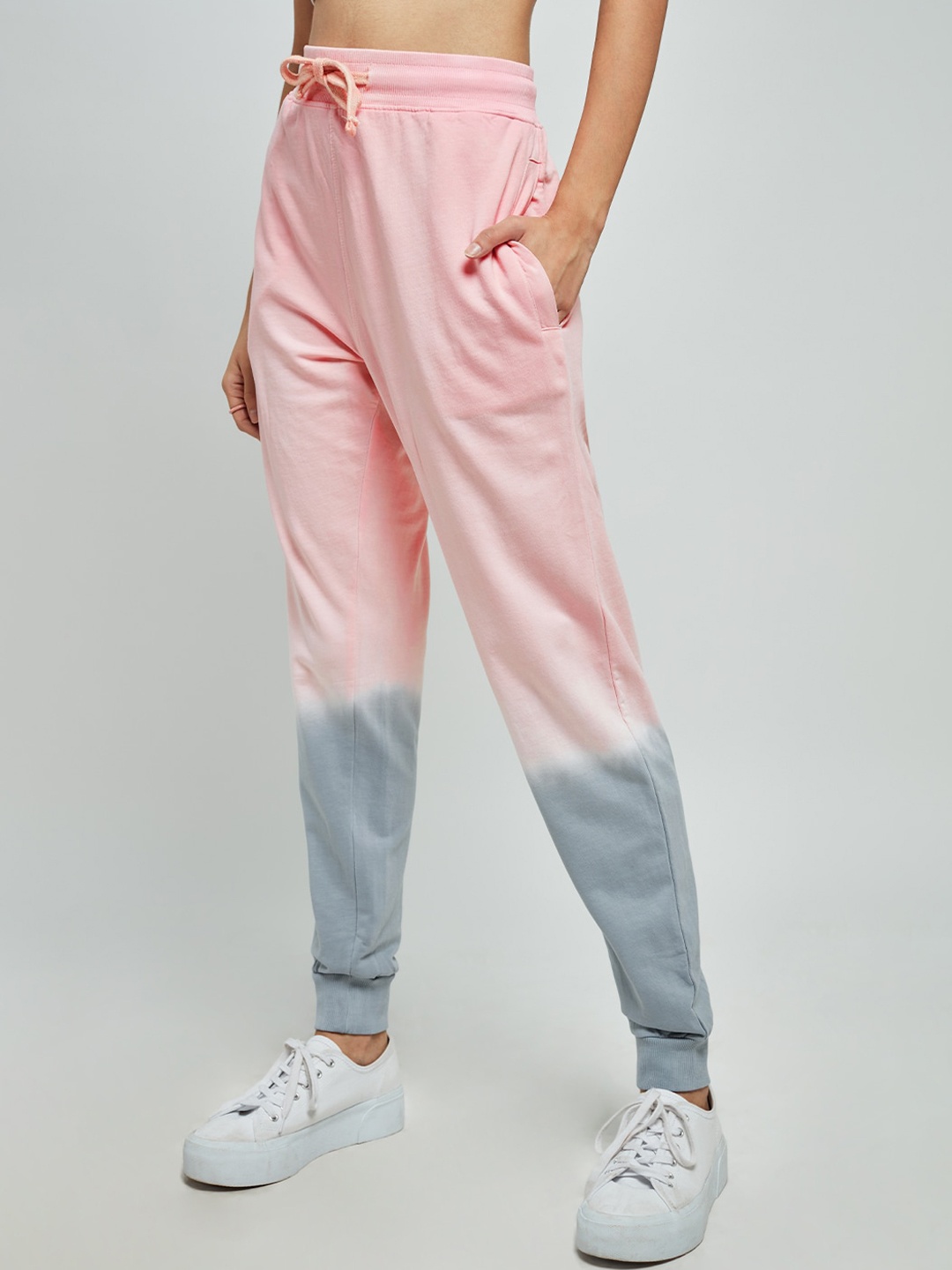 

The Souled Store Women Pink & Grey Ombre Joggers