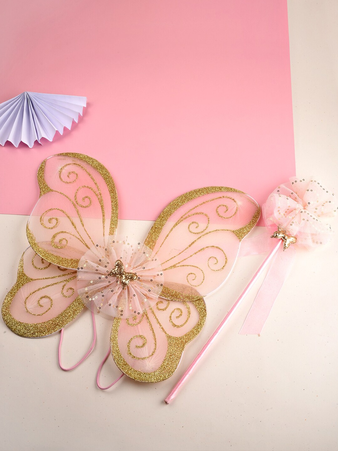 

Toniq Kids Pink Glitter Butterfly Star Wings & Wand Set