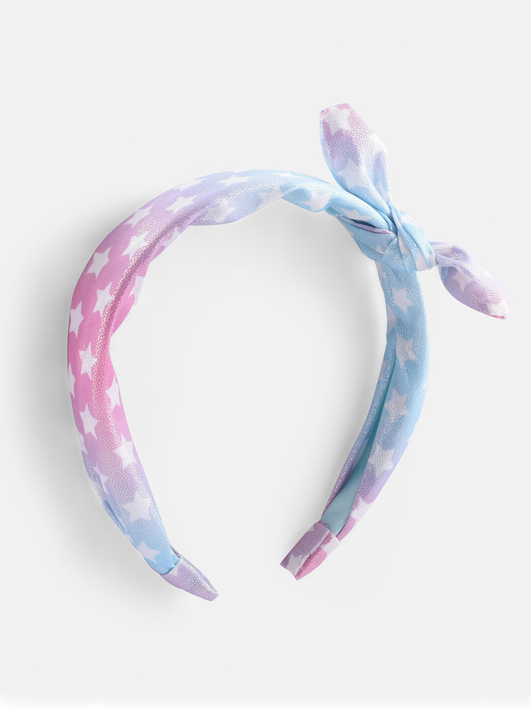 

Toniq Kids Blue & Pink Cotton Candy Star Printed Top Knot Hair Band