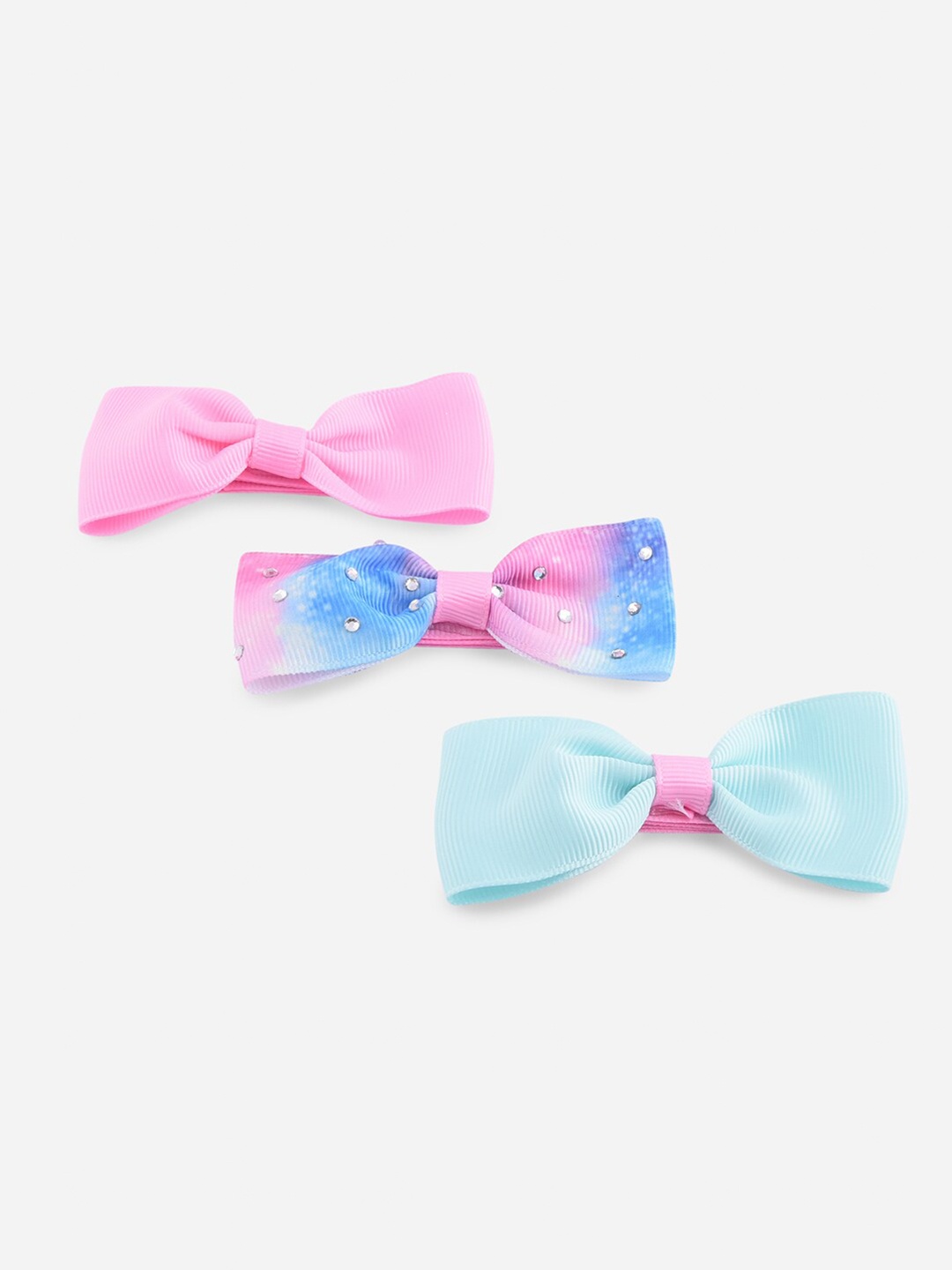

ToniQ Kids Set of 3 Multicolour Galaxy Pretty Bow Hairclip, Pink
