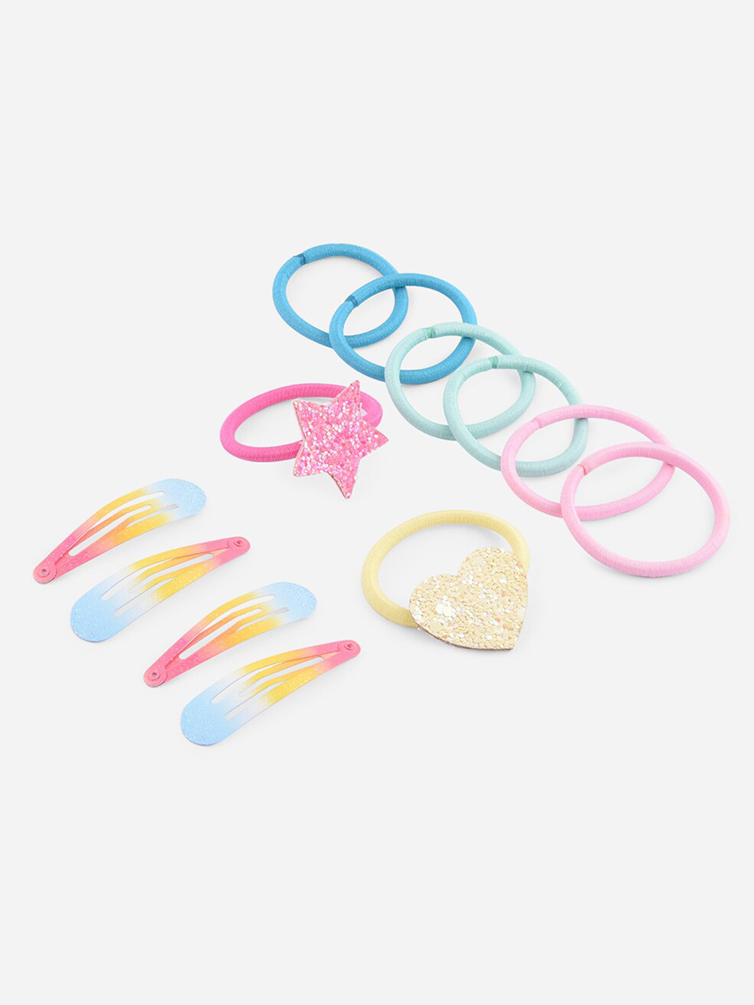 

Toniq Kids Set Of 12 Multicolor Bow Hair Clip & Rubber Band Set, Yellow