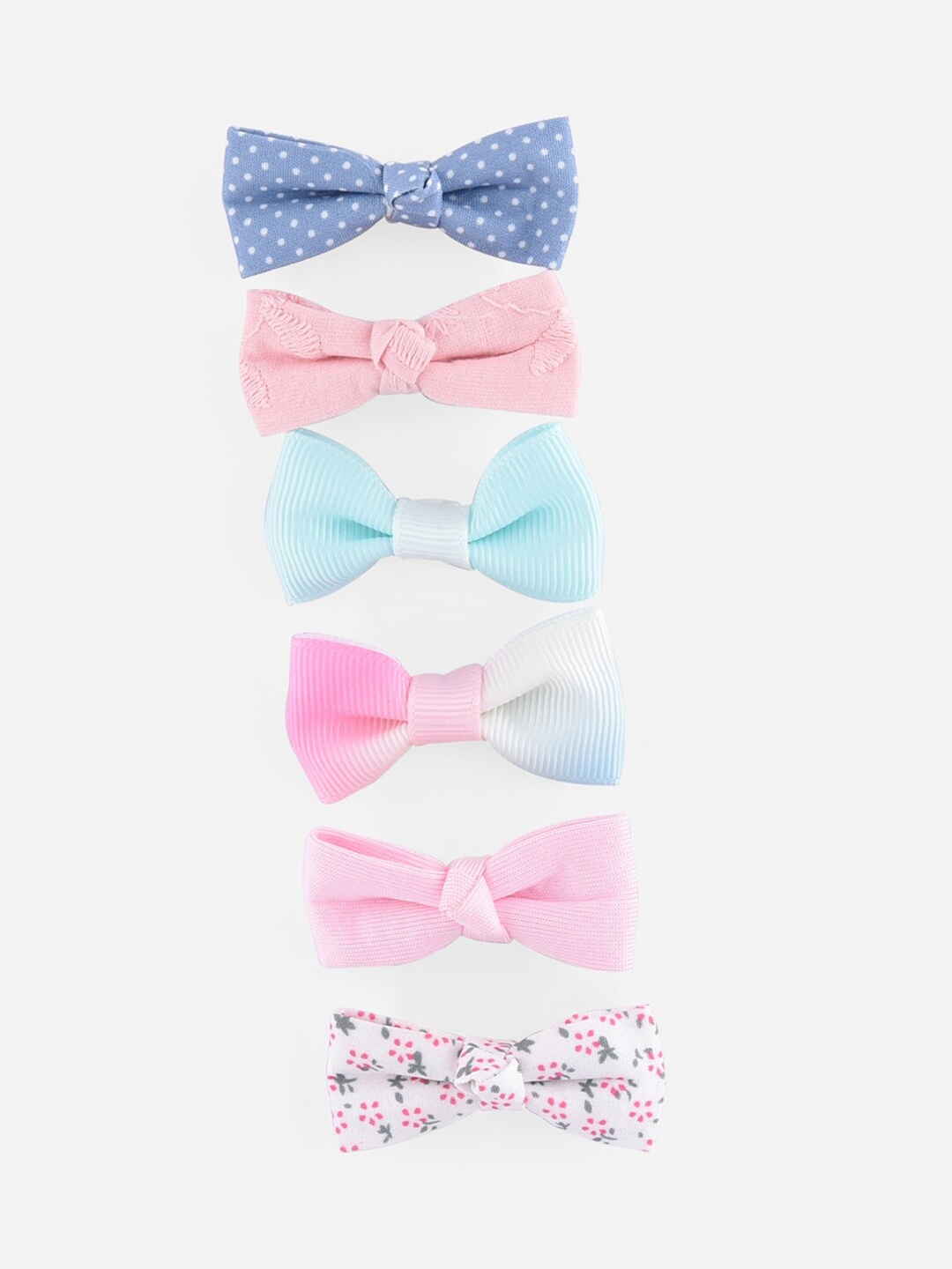 

ToniQ Kids Set of 5 Multicolour Cotton Candy Pretty Bow Hairclip, Blue