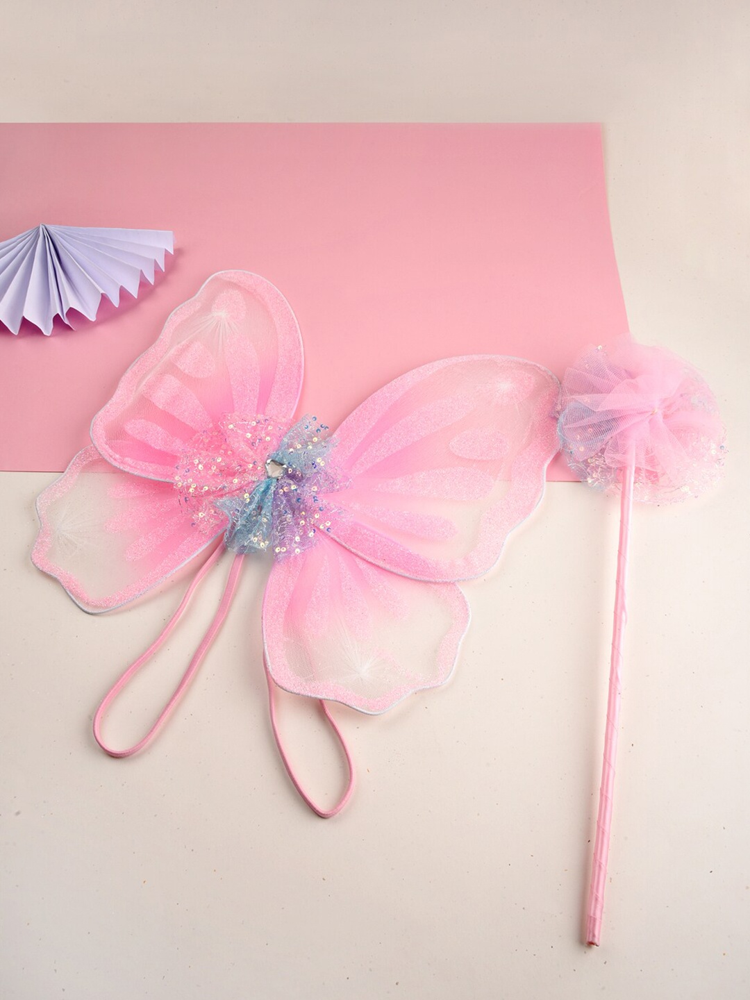 

Toniq Kids Pink Butterfly Glitter Star Wings & Wand Set