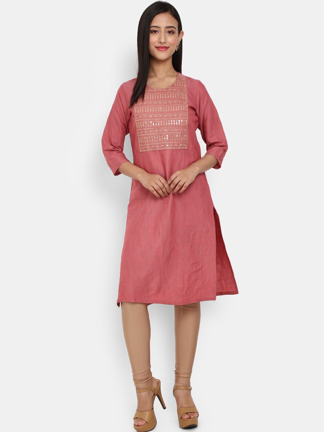

V-Mart Women Multicoloured Ethnic Motifs Thread Work Kurta, Multi