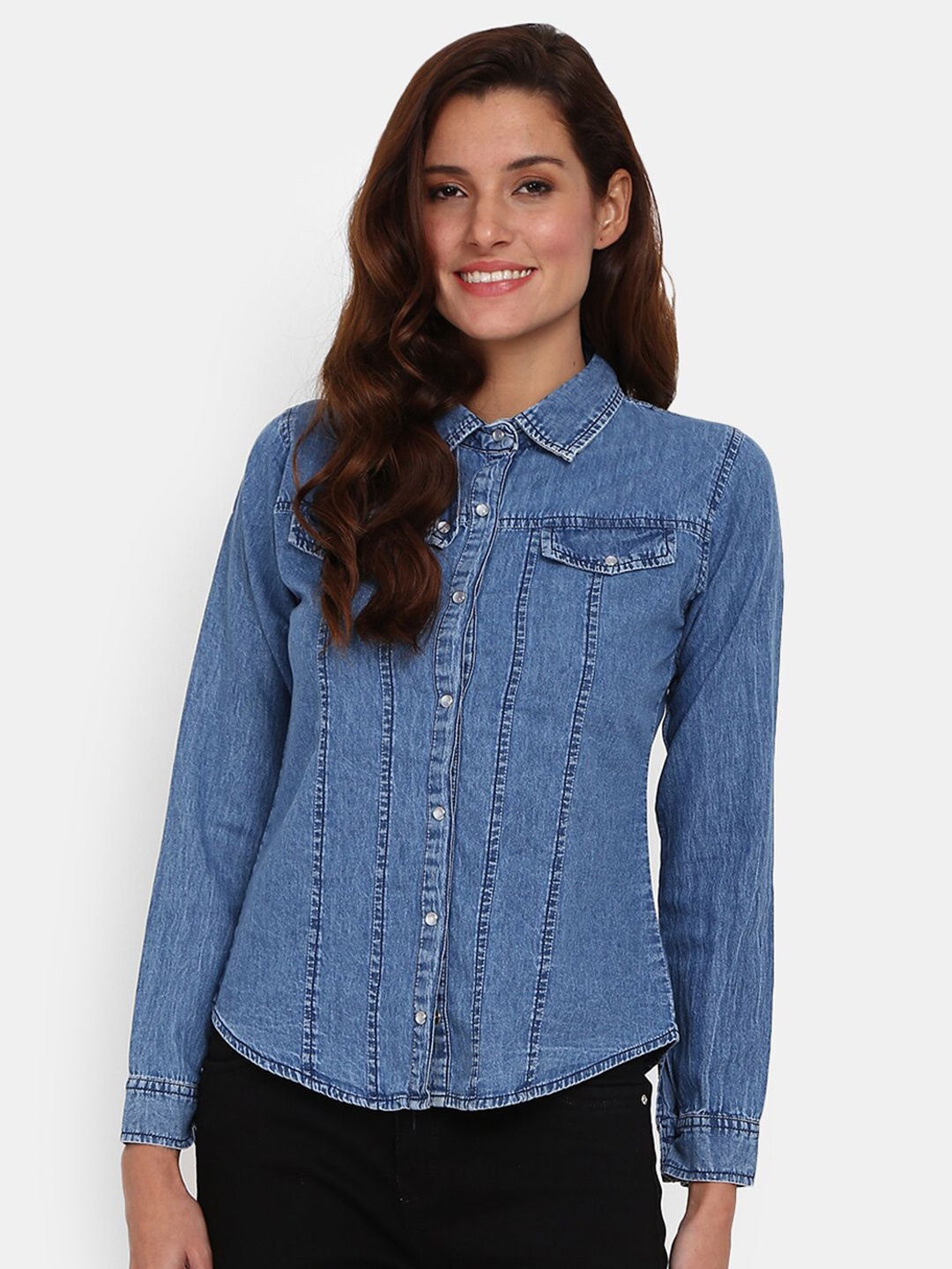 

V-Mart Women Blue Casual Shirt