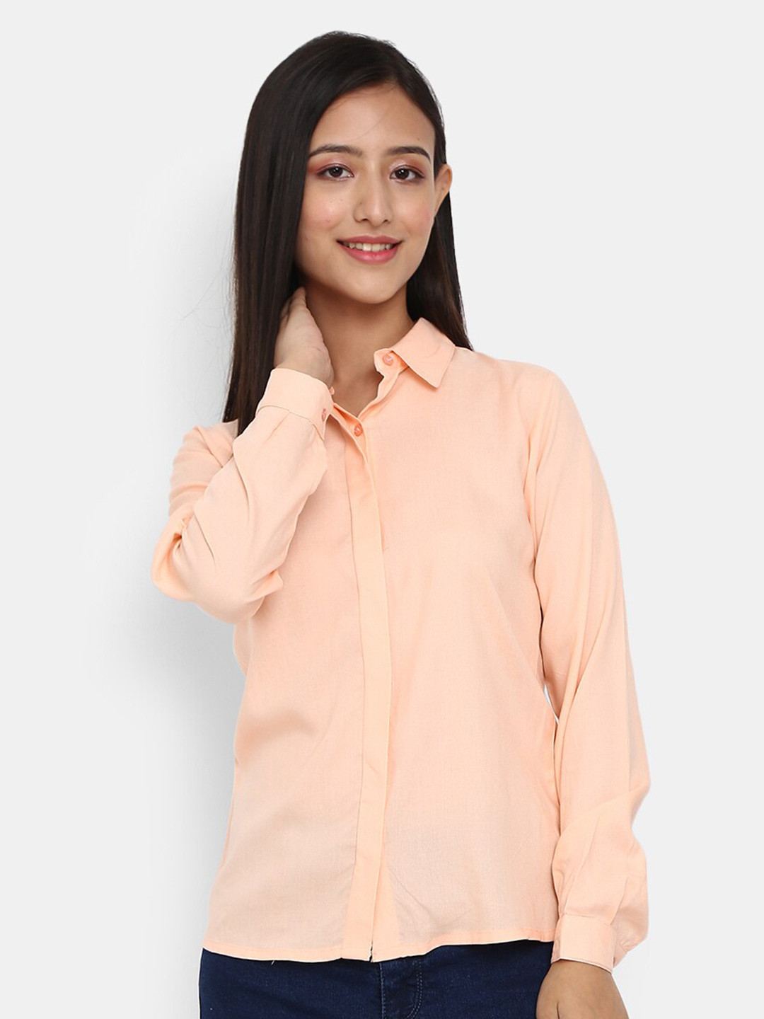 

V-Mart Women Peach-Coloured Casual Shirt