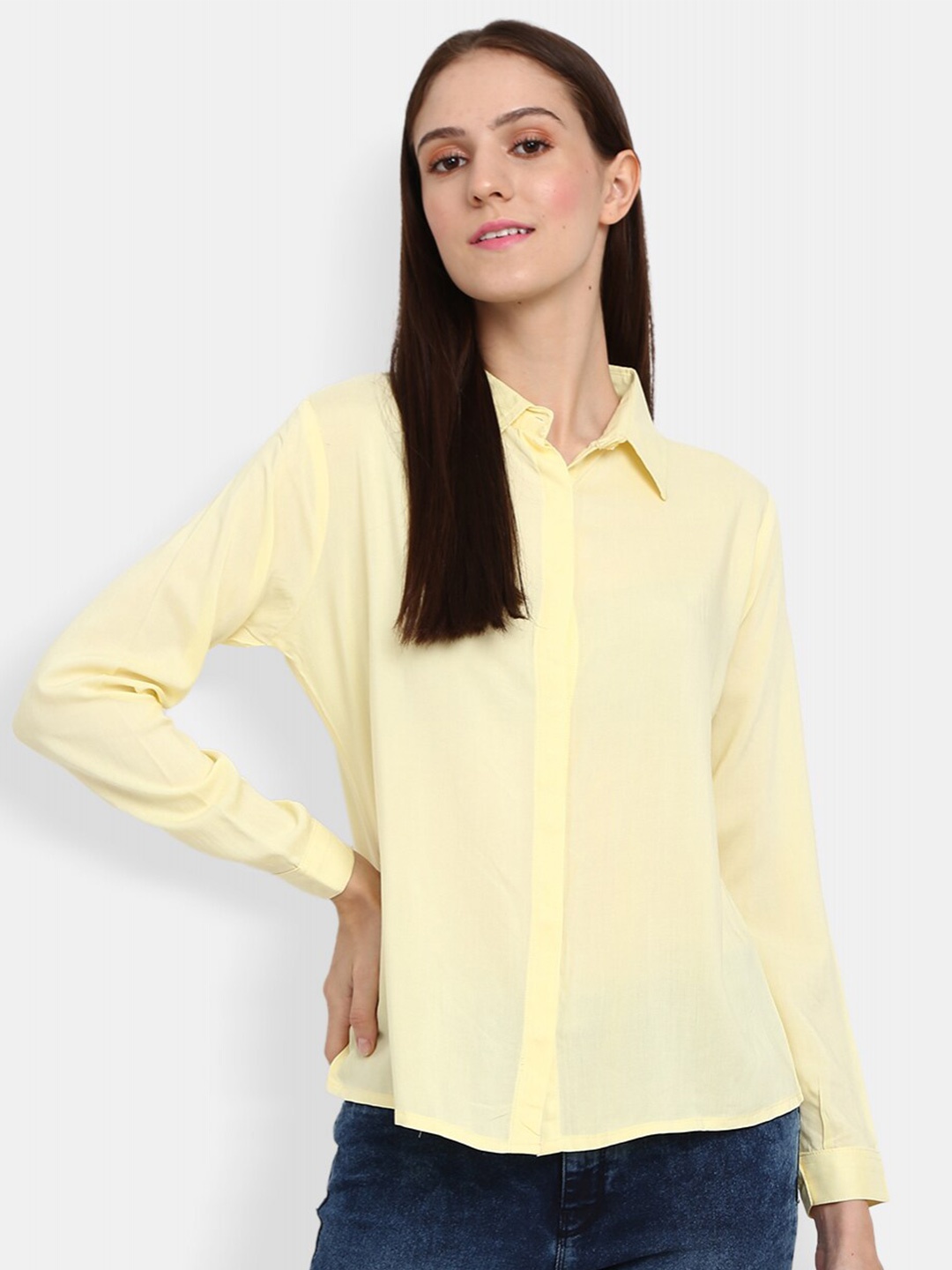 

V-Mart Women Yellow Casual Shirt