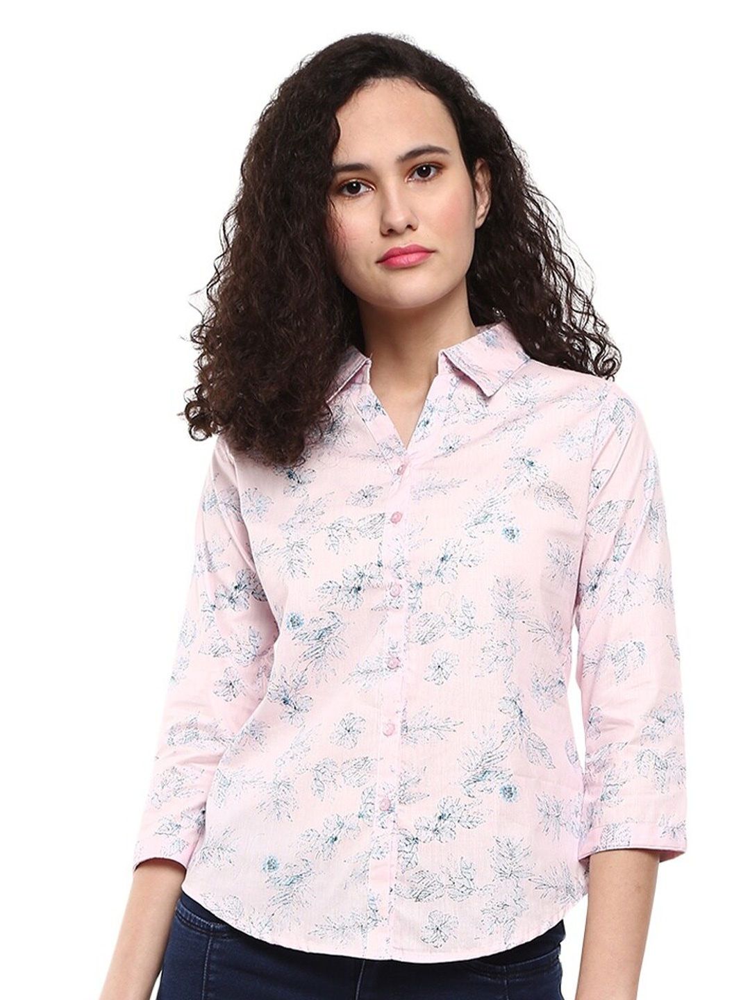 

V-Mart Women Pink Floral Printed Casual Shirt