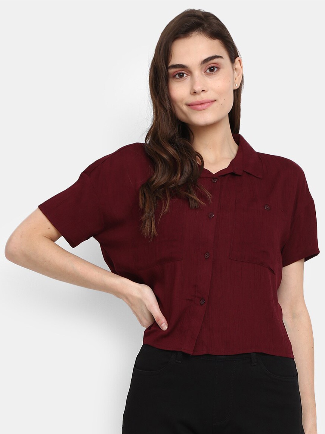

V-Mart Women Maroon Casual Shirt